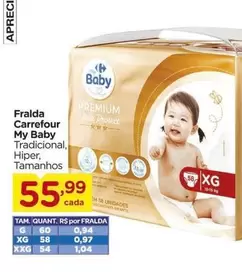 Oferta de Carrefour - Fralda My Baby por R$55,99 em Carrefour