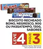 Oferta de Sabores - Biscoito Recheado Bono, Negresco Ou Passatempo, 130g, Sabores em Carrefour