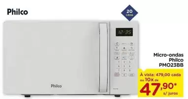 Oferta de Philco - Micro-Ondas Pmo23bb por R$47,9 em Carrefour