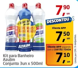 Oferta de Azulim - Kit Para Banheiro por R$7,9 em Tenda Atacado