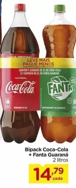 Oferta de Sabor - Bipack Coca-Cola + Fanta Guarana por R$14,79 em Carrefour