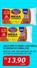 Oferta de Embalixo - Saco Preto Para Lixo Mega Económico por R$13,9 em Assaí Atacadista