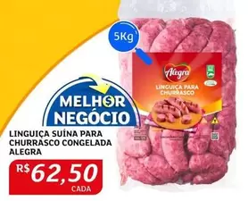 Oferta de Alegra - Linguiça Suína Para Churrasco Congelada por R$62,5 em Assaí Atacadista