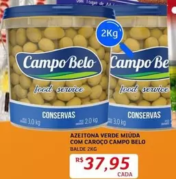 Oferta de Campo Belo - Azeitona Verde Miuda Com Caroco por R$37,95 em Assaí Atacadista