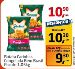 Oferta de Bem Brasil - Batata Carinhas Congelada por R$10,9 em Tenda Atacado