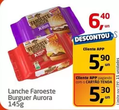 Oferta de Lanche - Lanche Faroeste Burguer por R$6,4 em Tenda Atacado