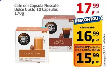 Oferta de Nescafé - Café em Cápsula por R$17,99 em Tenda Atacado