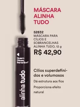 Oferta de O boticario - Máscara Para Cilios E Sobrancelhas Alinha Tudo por R$42,9 em O Boticário