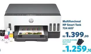 Oferta de HP - Multifuncional Smart Tank 724 Aio por R$1399 em Sam's Club