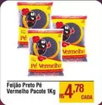 Oferta de Pacote - Feijão Preto Pé Vermelho por R$4,78 em Max Atacadista