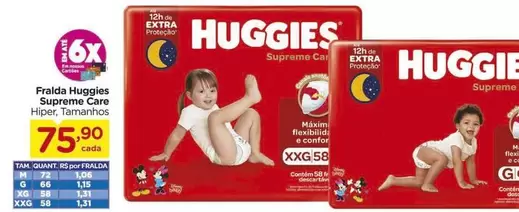 Oferta de Huggies - Fralda  Suprema Care por R$75,9 em Carrefour