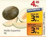 Oferta de Melão Espanhol por R$4,49 em Tenda Atacado