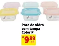 Oferta de De   - Pote De Vidro Com Tampa Color P por R$9,99 em Mercado Extra