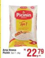 Oferta de Picinin - Arroz Branco por R$22,79 em Fort Atacadista