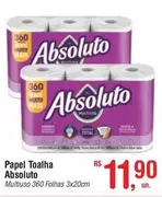 Oferta de Absoluto - Papel Toalha por R$11,9 em Fort Atacadista