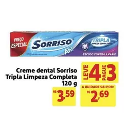 Oferta de Sorriso - Creme Dental Tripla Limpeza Completa por R$3,59 em Extra