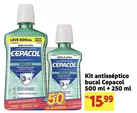 Oferta de Cepacol - Kit Antisséptico Bucal + 250 Ml por R$15,99 em Extra