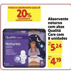 Oferta de Qualitá - Absorvente Noturno Com Abas por R$4,19 em Extra