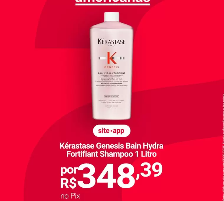 Oferta de Paris - KÉRASTASSEE GENESIS HANDARIA Fortifiant Shampoo por R$348,39 em Lojas Americanas