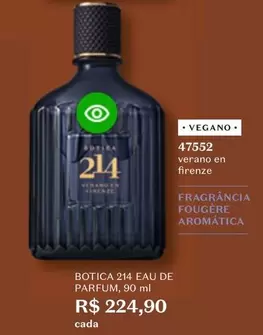 Oferta de O boticario - Botica 214 Eau De Parfum por R$224,9 em O Boticário