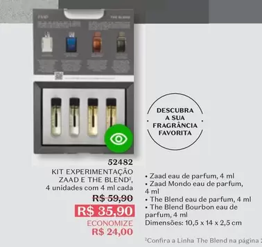 Oferta de Favorita - Kit Experimentação Zaad E The Blend por R$35,9 em O Boticário