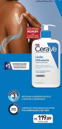 Oferta de Cerave - Loção Hidratante por R$119,89 em Drogal