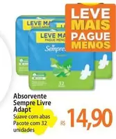 Oferta de Sempre Livre - Absorvente Adapt por R$14,9 em Atacadão