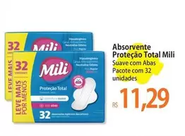 Oferta de Mili - Absorvente Proteção Total por R$11,29 em Atacadão