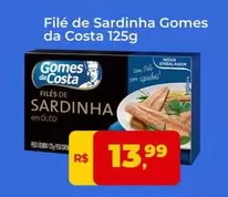 Oferta de Gomes Da Costa - File De Sardinha por R$13,99 em Tonin Superatacado