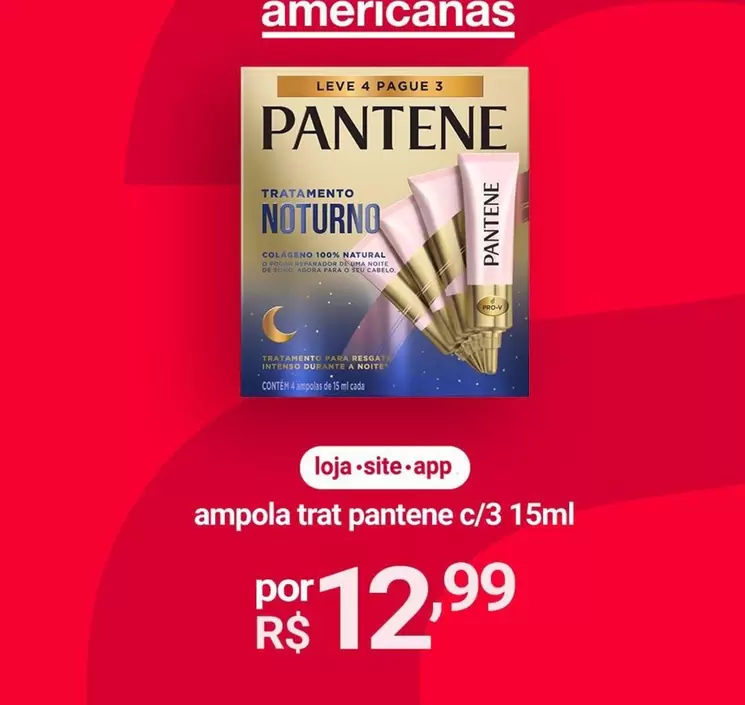 Oferta de Leve - Trat Pantene por R$12,99 em Lojas Americanas