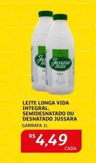Oferta de Jussara - Leite Longa Vida Integral, Semidesnatado Ou Desnatado por R$4,49 em Assaí Atacadista