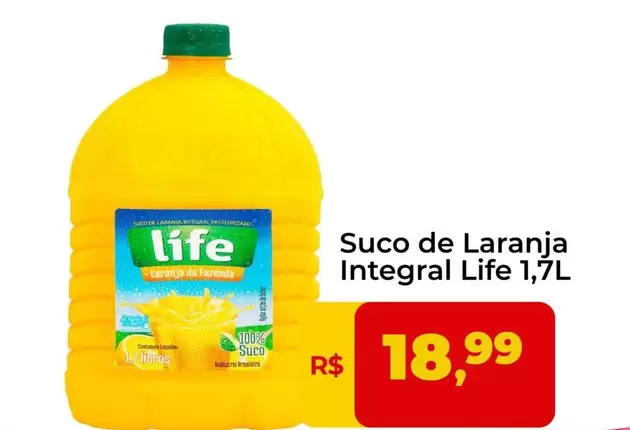 Oferta de Life - Suco De Laranja Integral por R$18,99 em Tonin Superatacado