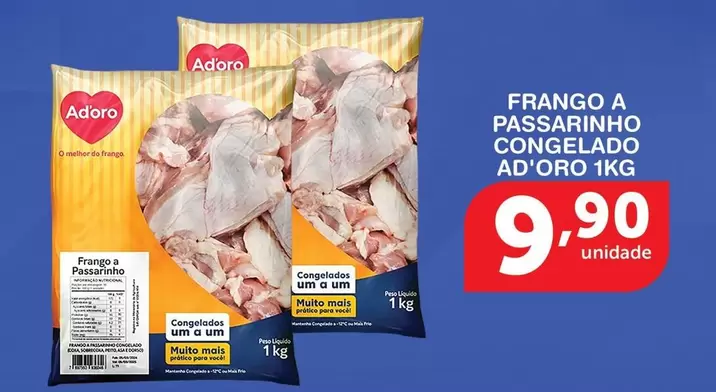 Oferta de Melhor - Frango A Passarinho Congelado Ad'Oro por R$9,9 em Roldão