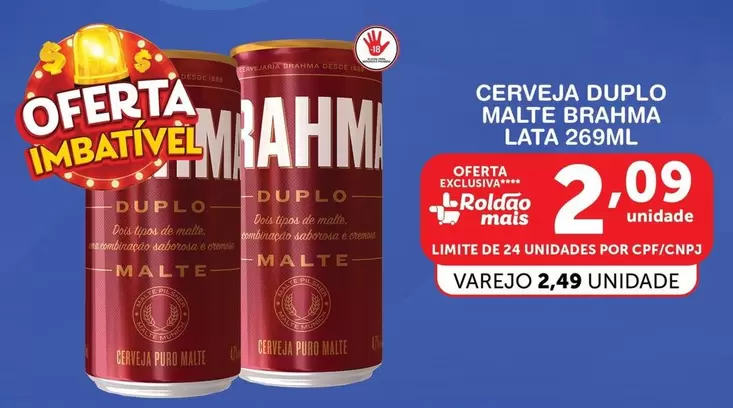 Oferta de Brahma - Cerveja Duplo Malte por R$2,09 em Roldão
