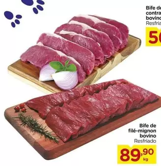 Oferta de De   - Bife De Filé-Mignon Bovino por R$89,9 em Carrefour