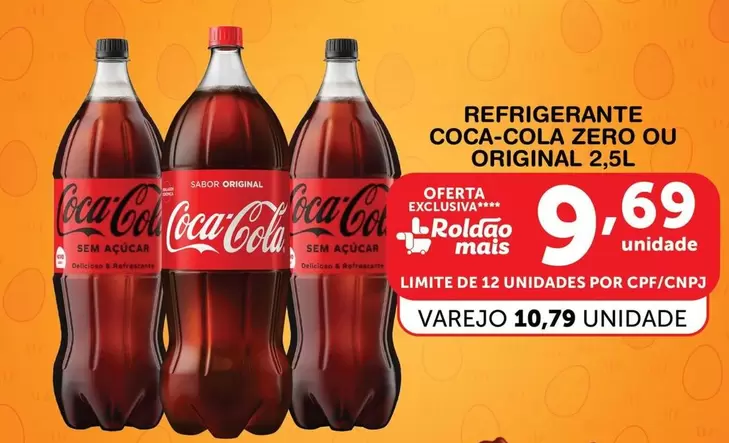 Oferta de Coca-Cola - Refrigerante Zero Ou Original por R$9,69 em Roldão