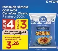 Oferta de Carrefour - Massa De Sêmola Com Ovos Classic por R$4,34 em Carrefour