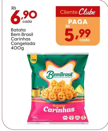 Oferta de Bem Brasil - Batata Carinhas Congelada por R$6,9 em Rissul