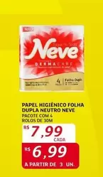 Oferta de Neve - Papel Higiênico Folha Dupla por R$7,99 em Assaí Atacadista
