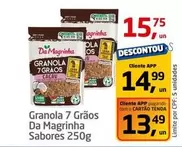 Oferta de Da Magrinha - Granola 7 Grãos por R$15,75 em Tenda Atacado