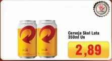 Oferta de Skol - Cerveja Lata por R$2,89 em Spani Atacadista