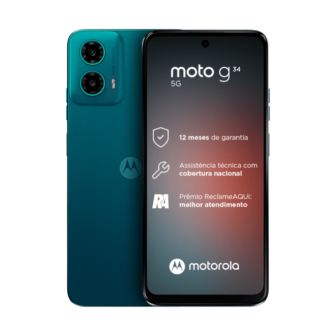 Oferta de Moto g34 5G 256 GB por R$1299 em Motorola