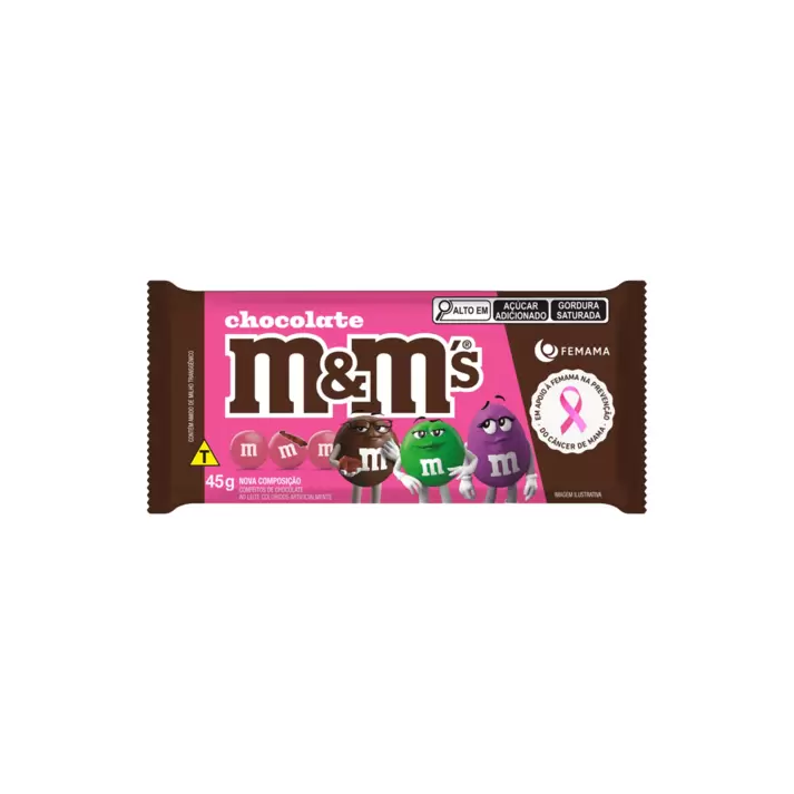 Oferta de Chocolate M&M Choco Rosa 45g por R$4,45 em Mercadinhos São Luiz