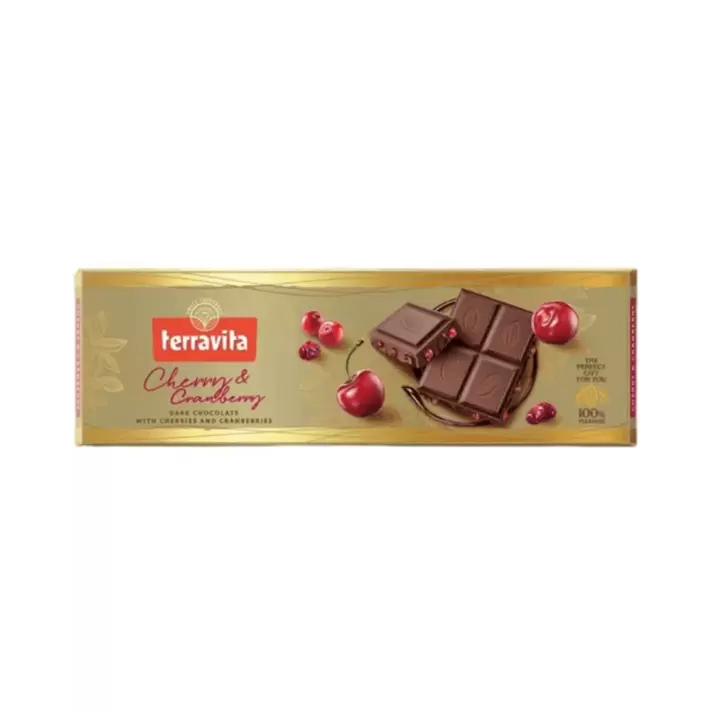 Oferta de Barra de Chocolate Terravita Cereja e Cramberry 225g por R$26,99 em Mercadinhos São Luiz