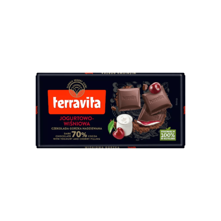 Oferta de Barra de Chocolate Terravita Jogurtowo Wisniowa 100g por R$10,99 em Mercadinhos São Luiz