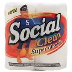 Oferta de Papel Toalha Social Clean 19cm x 21,5 cm 2 Unidades por R$3,79 em Mega Box