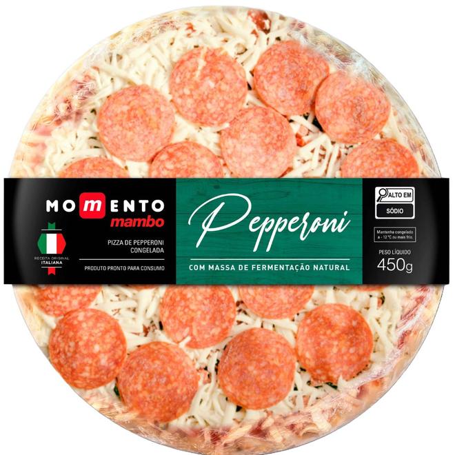 Oferta de Pizza Pepperoni Momento Mambo 450g Congelada por R$29,98 em Mambo