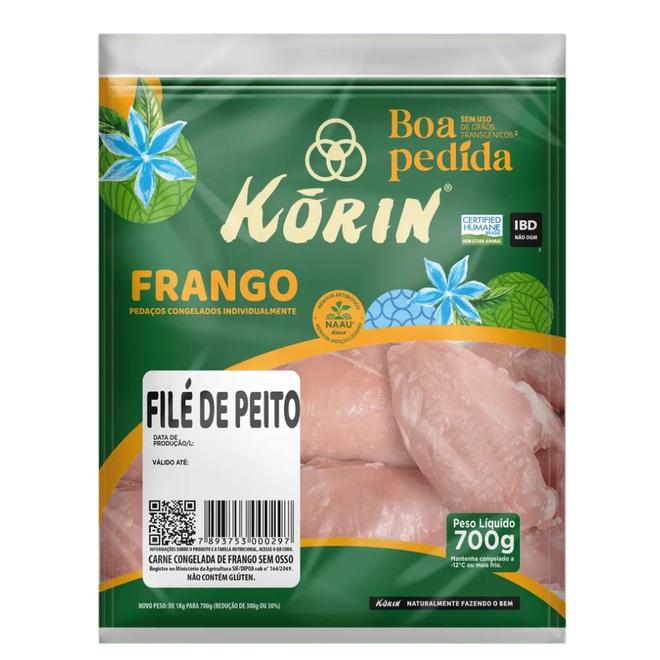 Oferta de Filé Peito Frango Congelado Korin 700g por R$29,98 em Mambo