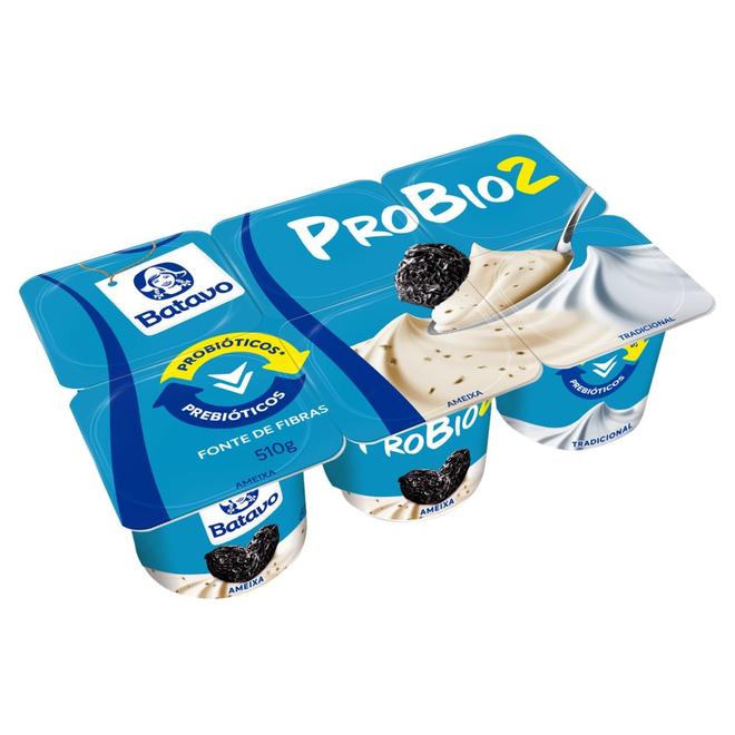 Oferta de Iogurte Probio2 Tradicional Polpa de Amaixa Batavo 510g por R$12,98 em Mambo