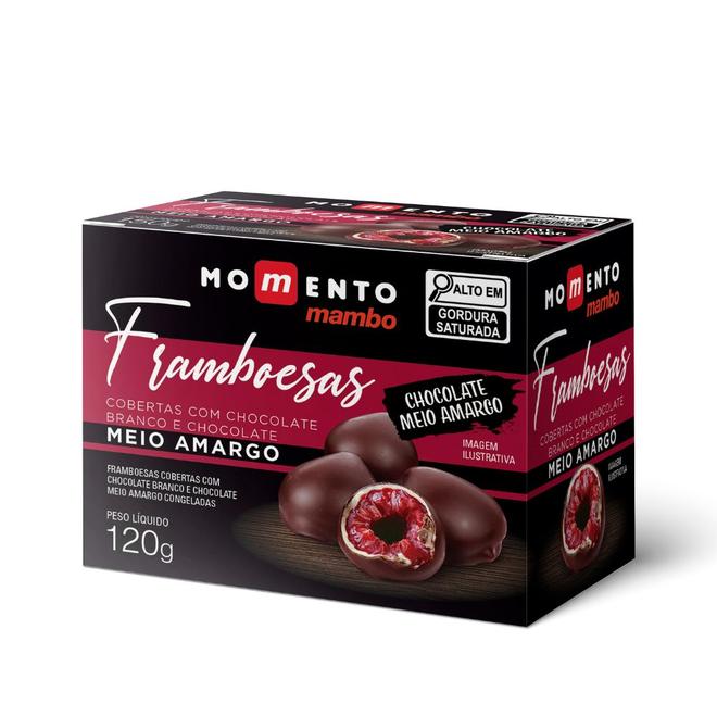 Oferta de Framboesas Chocolate Meio Amargo Momento Mambo 120g por R$24,98 em Mambo